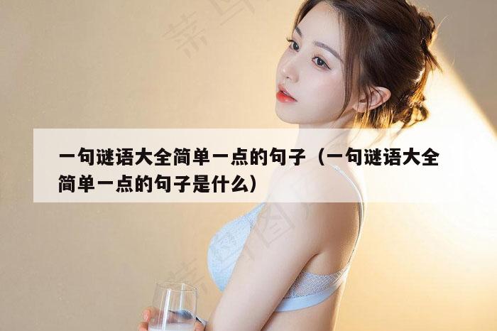 一句谜语大全简单一点的句子(一句谜语大全简单一点的句子是什么)